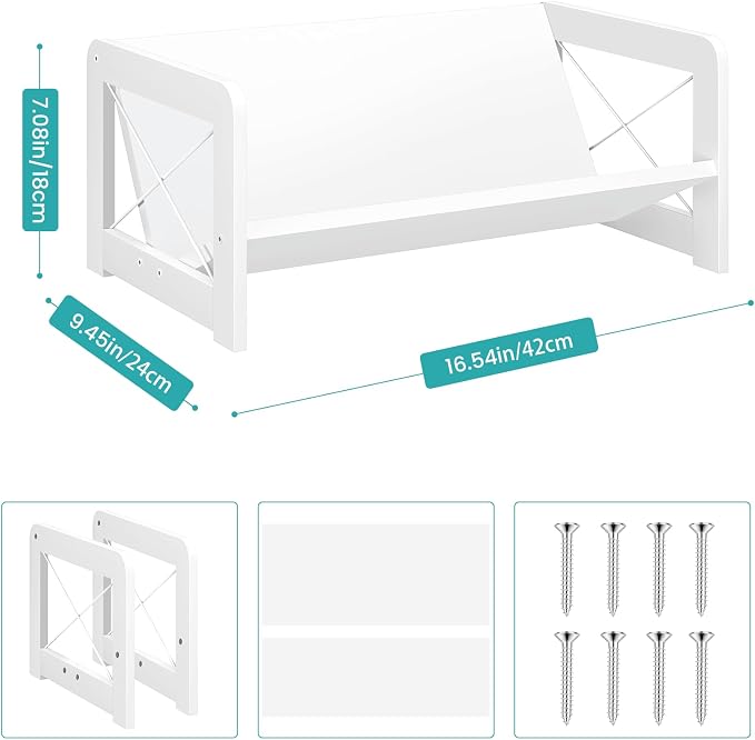 ELITEROO Mini Bookshelf for Desk, Desktop Bookcase, Single Cookbook Shelf, Tabletop Book Storage Rack, Tiny Book Organizer for Book Display & Storage, White