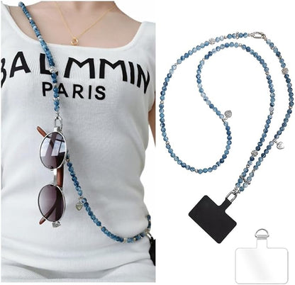 Phone Crossbody Chain CellPhone Lanyard,Universal Phone Chain Strap with Tether Patches Compatible with Most Phones (Y)