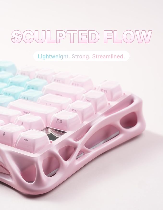 GravaStar Mercury K1 Lite 75% Wireless Mechanical Gaming Keyboard RGB | Gasket Mount, Hot Swappable Linear Switches, Creamy Sound Keyboard, 2.4GHz/USB-C/Bluetooth 5.0, for Win/Mac
