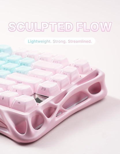 GravaStar Mercury K1 Lite 75% Wireless Mechanical Gaming Keyboard RGB | Gasket Mount, Hot Swappable Linear Switches, Creamy Sound Keyboard, 2.4GHz/USB-C/Bluetooth 5.0, for Win/Mac