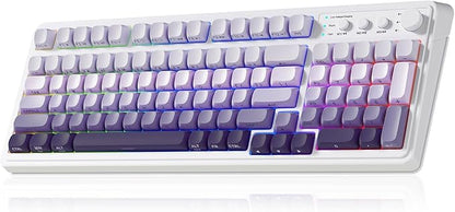 AULA S99 Wireless Keyboard,Bluetooth Computer Gaming Keyboards | 99 Keys with Number Pad,RGB Backlit,Programmable,Creamy Sounding,Tri-Mode BT/2.4GHz/USB-C,2000mAh Thocky Membrane Keyboard