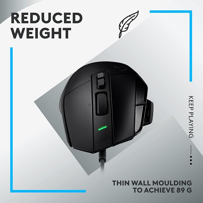 Logitech G502 X Wired Gaming Mouse - Black | Optical Switches, 13 Buttons, Infinite Scroll, PC/MacOS Compatible