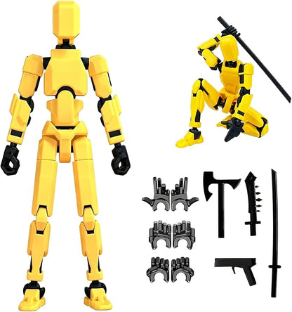 Rugwun Assembly Completed-Titan 13 Action Figure, Upgrade T-Robot 13 Action Figures, New Dummy Robot 13, 3D Printed Multi Action Figure Set,Creative Gifts for Children Adults (Yellow)