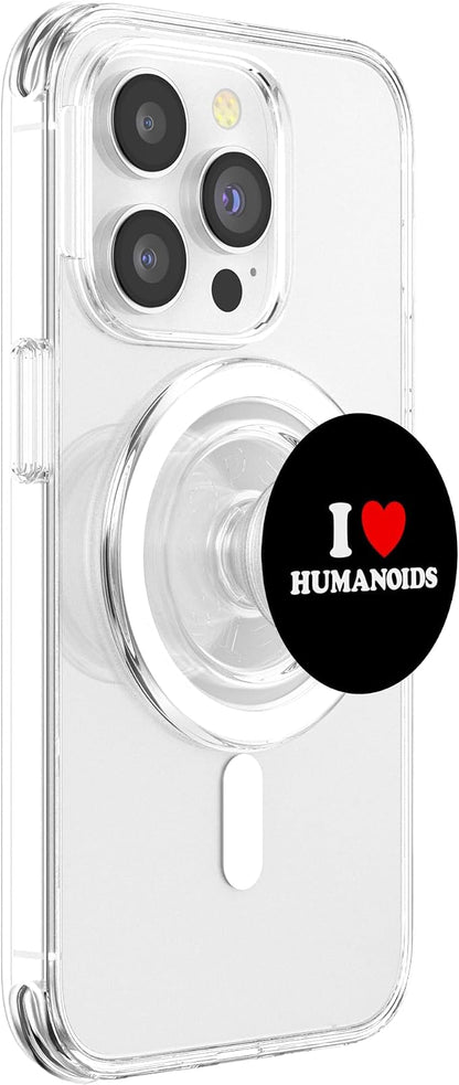 Humanoid Heart Funny Cute Embodied AI Bot Robot Being Fan PopSockets PopGrip for MagSafe