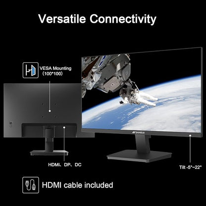 SANSUI 27 Inch Monitor,120Hz Computer Monitor Full HD 1920 x 1080P with HDMI DP Ports, 4000：1 Contrast, 110% sRGB, Eye Care, Frameless, 100 x 100mm VESA Mountable, for Work, Business, Gaming