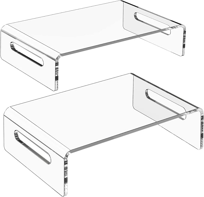 Zimilar 2 Pack Monitor Stand Riser, Acrylic Monitor Stand for Computer, Laptop, Printer, Notebook, Premium Clear Laptop Stand Acrylic Monitor Riser for Home Office, Monitor Stands for 2 Monitors | Laptop, Printer, Notebook, Premium Clear Laptop Stand A...