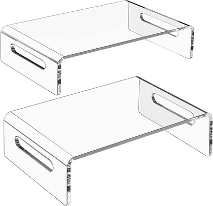 Zimilar 2 Pack Monitor Stand Riser, Acrylic Monitor Stand for Computer, Laptop, Printer, Notebook, Premium Clear Laptop Stand Acrylic Monitor Riser for Home Office, Monitor Stands for 2 Monitors | Laptop, Printer, Notebook, Premium Clear Laptop Stand A...