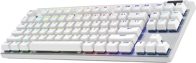 Logitech G PRO X TKL Lightspeed Wireless Gaming Keyboard (Tactile) - White | Lightspeed wireless, Ultra-Portable Tenkeyless Design, LIGHTSYNC RGB, PBT keycaps, Tactile Switches