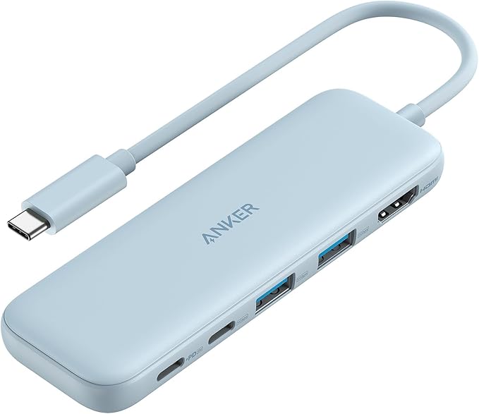 Anker USB C Hub, 5-in-1 USBC to HDMI Splitter with 4K Display | 85W Max PD, 1 Powered USB-C 5Gbps & 2 Powered USB-A 3.0 5Gbps Data Ports, for MacBook Pro, MacBook Air, Dell and More (Blue)