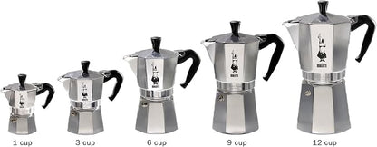 Bialetti - Moka Express: Iconic Stovetop Espresso Maker, Makes Real Italian Coffee, Moka Pot 3 Cups (4.3 Oz - 130 Ml), Aluminium, Silver
