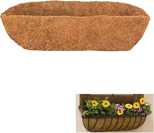 1 Pcs Trough Coco Liner 48 inch Wall Planter Replaceable Coco Liner for Window Box, Fence Flower Baskets