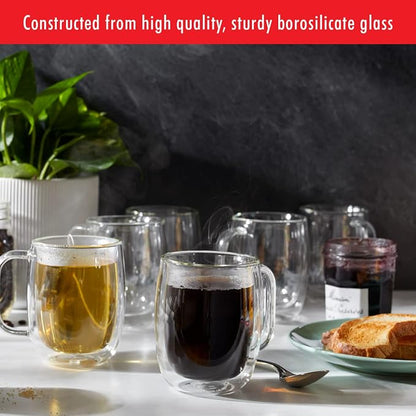 ZWILLING Sorrento Plus 8-pc Double-Wall Glass Coffee Mug Set