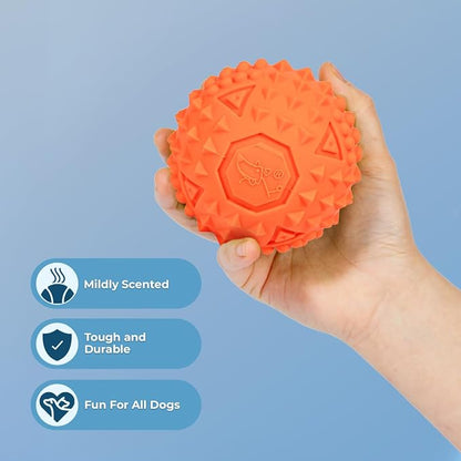 Best Pet Supplies Squeaky Dog Toys with Soft Durable Fabric for Small, Medium and Large Pets Interactive Toy for Indoor Play, Supports Active Biting and Play - Orange (L:3.5")