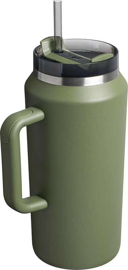 STANLEY Quencher H2.0 Flow State Tumbler, 64 oz, Dried Pine | Handle and Straw | 3-Position Lid | Large Capacity for Travel & Sports| Insulated Stainless Steel Cup | BPA-Free
