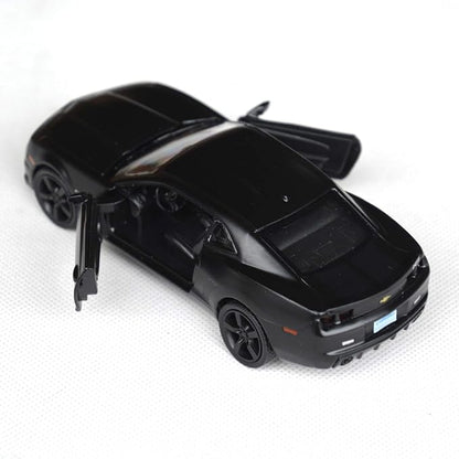 Tianmei 1:32 Scale Supercar Styling Alloy Die-Cast Car Model Collection Decoration Ornaments, Kids Play Vehicle Toys with Pull Back Action and Open Doors (Camaro - Black)