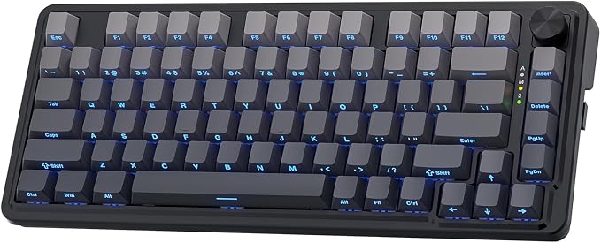 Redragon K673 PRO Wireless 81-Key RGB Gasket Gaming Keyboard, Scroll Knob | Multi-Function Control Wheel, 0-Delay Tri-Mode, Cushioned 5-Layer Noise Dampening for Creamy Thocky Sound, Compact 80% Size