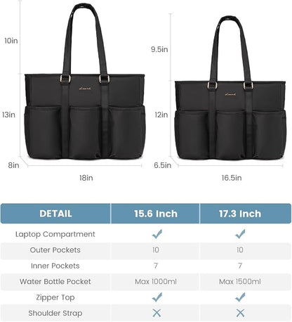 LOVEVOOK Laptop Tote Bag for Women Work, Teacher Tote Bag Nurse Bag With Large Cup Holder, Utility Professional Computer Bag For Work/Travel/College/Daily, Large Purse Handbag With Multi Pockets