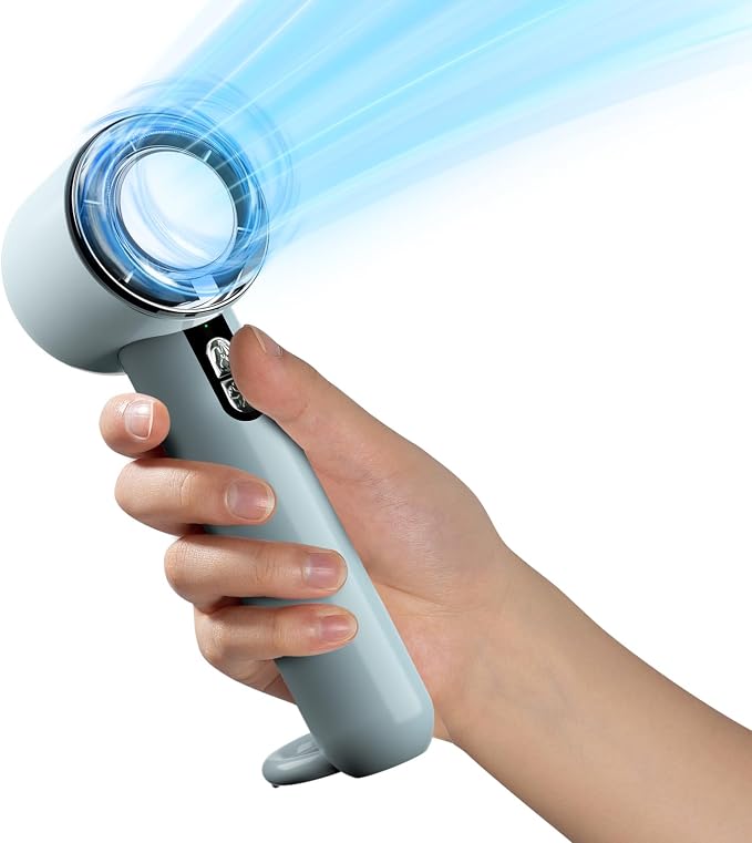 Handheld Cooling Fan, 5 Speeds Portable Air Conditioner Fans, Rechargeable Mini Fan with USB for Women Men Travel/Camping/Outdoor for Travel Outdoor/Disney/Concerts/Gifts for Women & Men (BLUE)