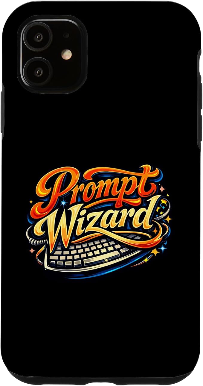 Prompt Wizard AI Retro Keyboard Case for iPhone 11