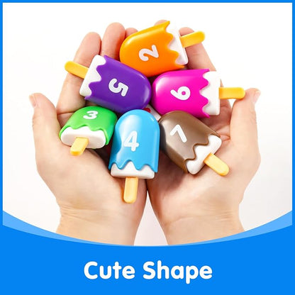 Mini Number Pops 1-10 – Fun Number Matching Toys for Kindergarten & Preschool – Ice Cream Counting & Recognition Math Games