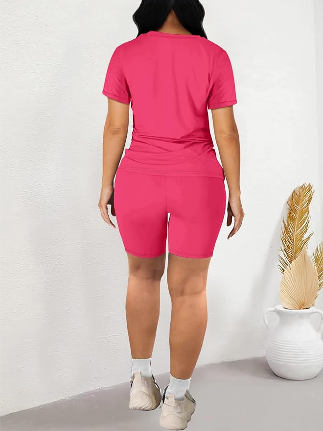 STOLKISS Women 2 piece Short Sets Classic Striped Outfits Summer Casual Short Sleeve T-Shirt and Short Jogger Tracksuits Sets