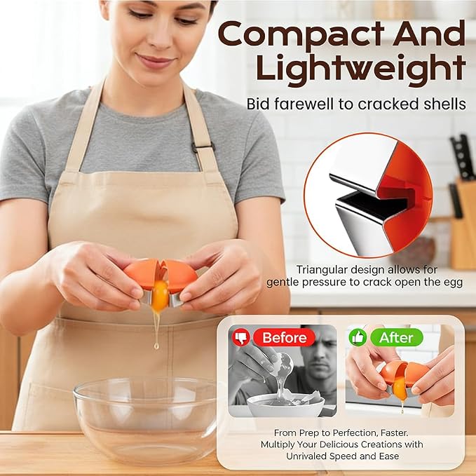 New Egg Shell Opener Egg Cracker Tool Stainless Steel, Multifunctional Egg Shell Opener for Raw Or Hard-Boiled Eggs, Kitchen Gadget for Cooking Baking