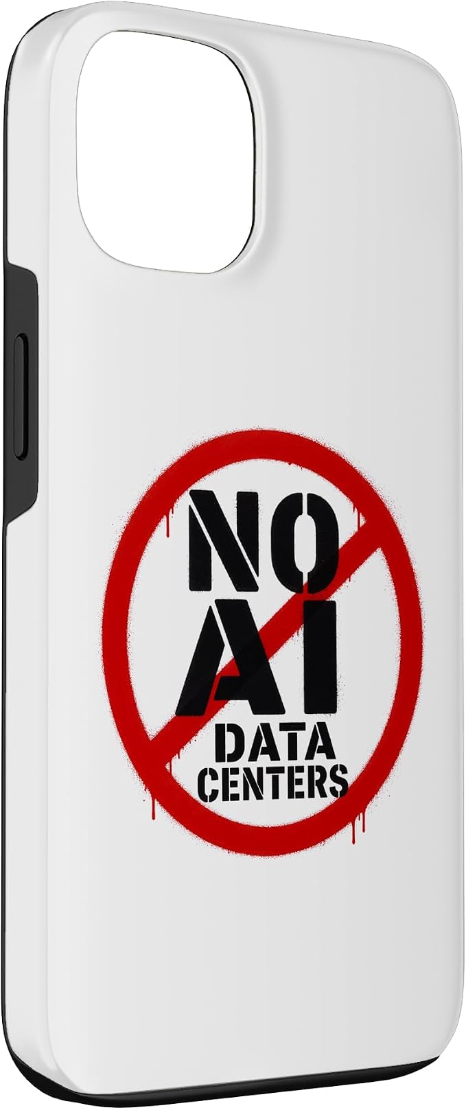 No AI Data Centers – Simple Minimal Spray Paint Style Text Case for iPhone 13