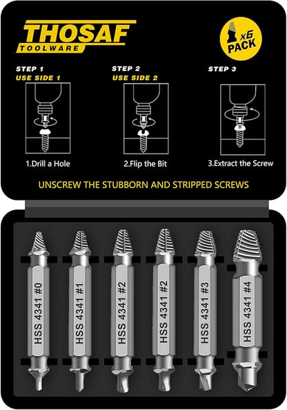 Damaged Screw Extractor Set,Christmas Stocking Stuffers for Adults Men Him | Gifts for Men,Mens Gifts for Dad,Husband,Stripped Screws Bolt Drill Bit Tools for Easy Removal of Rusty Broken Screw