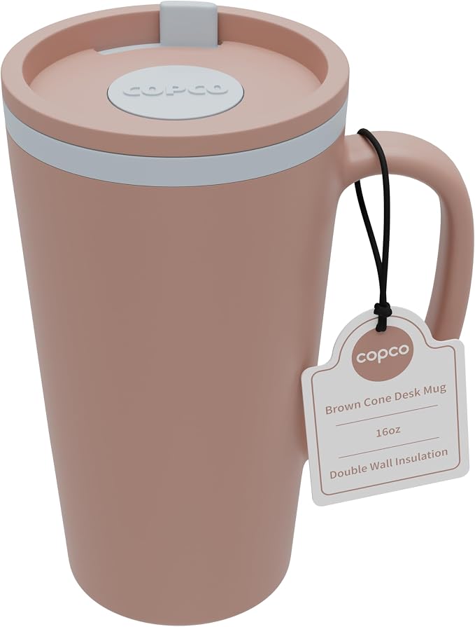 Copco Cone Desk Mug 16 Oz - Purple/Brown, Set of 2