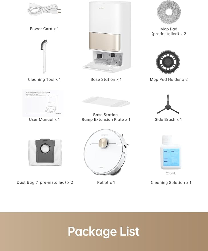 dreame L10s Pro Ultra Heat Robot Vacuum and Mop, 136°F (58°C) Mop Washing | MopExtend Edge Cleaning, 7,000Pa Suction, Effortless Robot Maintenance, Rewashing and Remopping, Smart Obstacle Avoidance