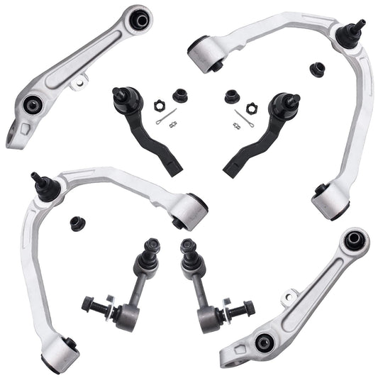 Detroit Axle - RWD Front End 8pc Suspension Kit for 2003-2004 Nissan 350Z Infiniti G35, 4 Lower Forward & Upper Control Arms 2 O