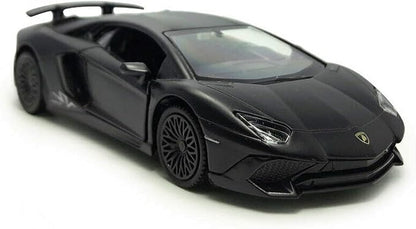 Lamborghini Matt Black Aventador LP 700-4 1:38 5" Pull Back Diecast Car