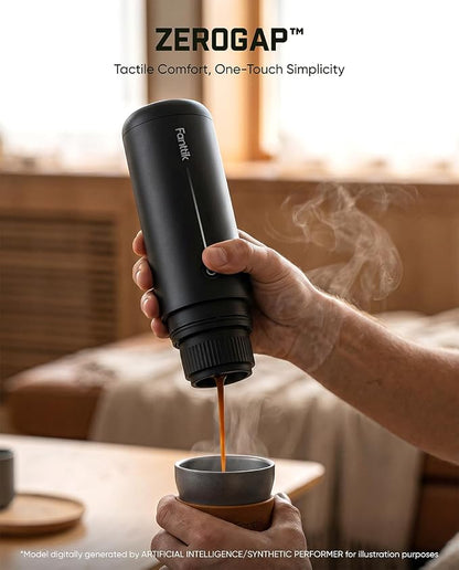 Fanttik Cafein 11 Portable Coffee Machine, 20 Bar Coffee Maker with USB-C | Portable&Compact, 135s Rapid Heating, Golden-Cup Extraction, IP65, 4500mAh*3, Travel, Fishing, Hiking, Party, Gym,Office