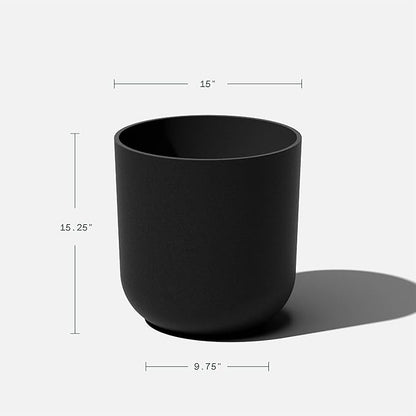 Veradek Mason Series Lima Planter - Round Planter for Indoor or Outdoor Porch/Garden | Made from Plastic-Stone Composite with Drainage Holes | Modern Décor for Succulents, Flowers, Small Plants
