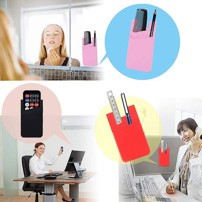 SHANSHUI Phone Card Holder, Double Silicone Cellphone Wallet Stick On Credit Card Holder Phone Pocket for Almost Smartphones & Case - Pink White Black /3pcs