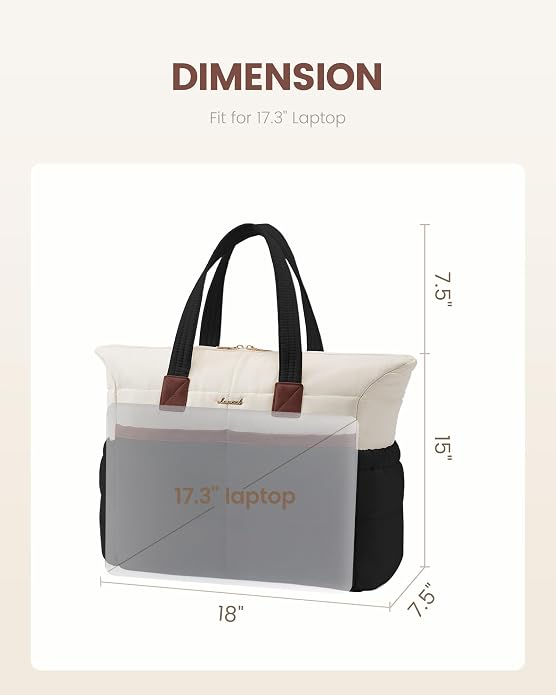 LOVEVOOK Tote Bag for Women,Light Puffer Tote Bag with Multi-pockets,Stylish Carry on Laptop Bags for Daily,Travel,Work,Gym