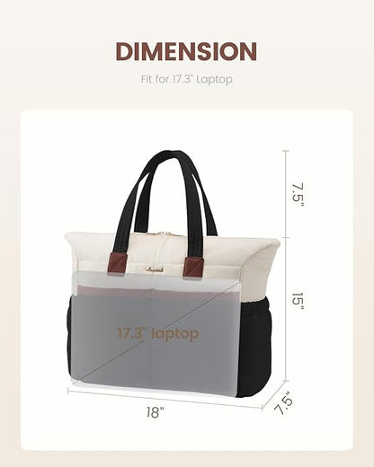 LOVEVOOK Tote Bag for Women,Light Puffer Tote Bag with Multi-pockets,Stylish Carry on Laptop Bags for Daily,Travel,Work,Gym