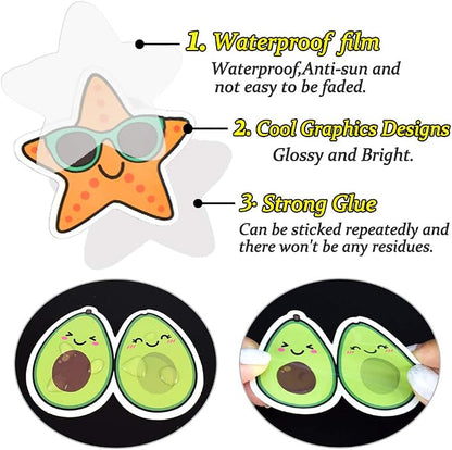 QTL Cute Stickers for Teen Girls, Waterproof Vinyl Stickers, Party Favors and Birthday Gifts, Laptop and Water Bottle, 50PCS
