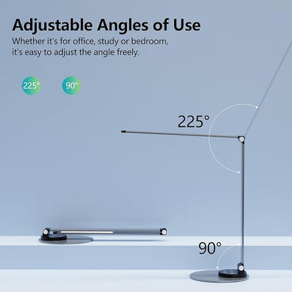 LED Desk Lamp for Home Office, Bright Desk Light Reading Table Lamps Eye-Care Touch Control with USB Charging Port, 3 Color Temperatures, 6 Brightness lighting for Desktop Study
