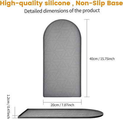Silicone Coffee Mat,15.8"x7.9" Coffee Bar Mats for Countertop,Espresso Mat, Silicone Heat Resistant Mat for Espresso Machine/Coffee Maker（ (GREY)