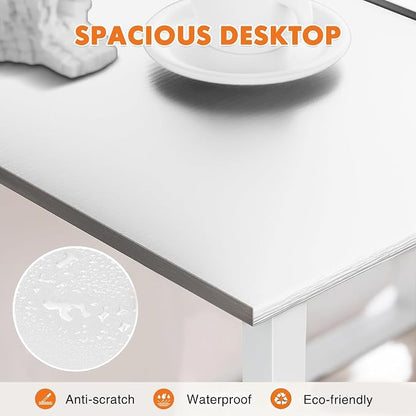 Sweetcrispy 32-Inch Small Computer Desk for Bedroom, White, 2 Pack | Gaming Writing Work and Study Desk for Home Office, Sturdy Metal Frame and Compact Modern Design with X-Shaped.