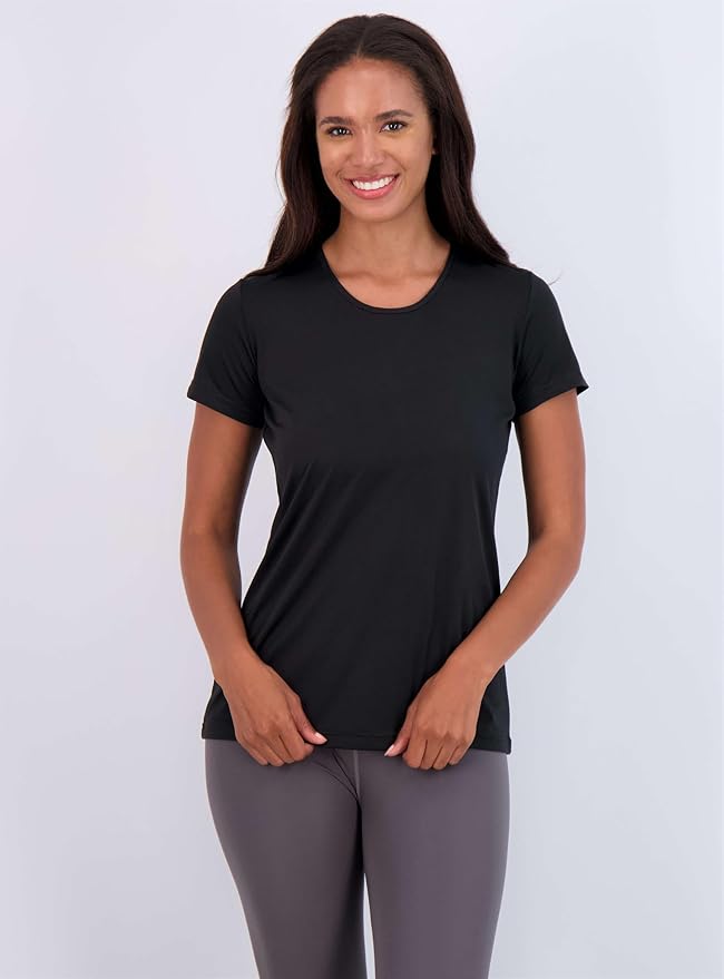 5 Pack Women's Dry Fit Short Sleeve Athletic Gym Workout Running Tops | Available in Plus Size, Exercise, Sports, Fitness, Quick Dry, Cooling, Moisture Wicking, Loose Basic Tees, Yoga, Pilates