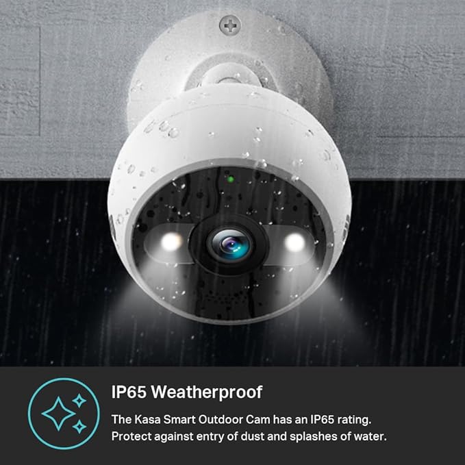 Kasa 2K+ Outdoor Wired Security Camera - Person/Motion Detection, 24/7 Recording, 2-Way Audio, Siren, Starlight Color Night Vision, Subscription-Free Local Storage or Optional Cloud, KC420WS