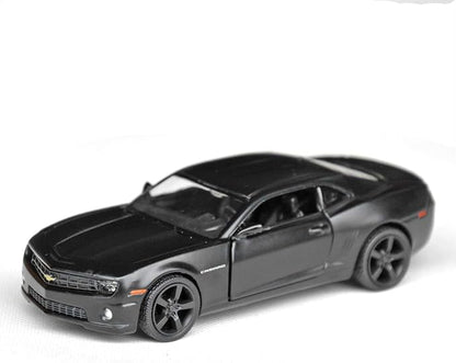 Tianmei 1:32 Scale Supercar Styling Alloy Die-Cast Car Model Collection Decoration Ornaments, Kids Play Vehicle Toys with Pull Back Action and Open Doors (Camaro - Black)