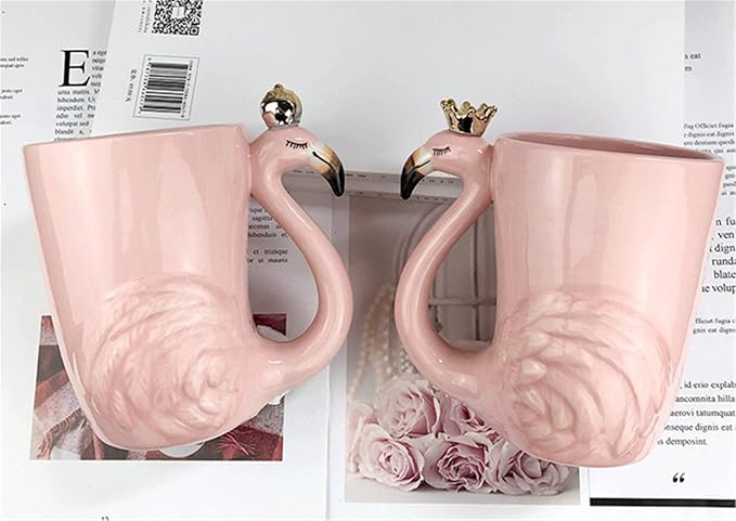 Cute Pink Flamingo Gifts for Women Coffee Mug Unique Ceramic Animal Cups | Novelty 16 oz Mugs Flamingo Decor Stuff for Mom Grandma Wife Her Funny Christmas Presents Xmas Girls Fancy Mothers Day Gift