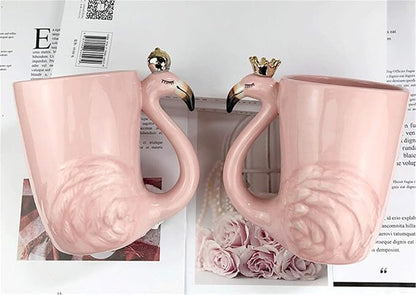 Cute Pink Flamingo Gifts for Women Coffee Mug Unique Ceramic Animal Cups | Novelty 16 oz Mugs Flamingo Decor Stuff for Mom Grandma Wife Her Funny Christmas Presents Xmas Girls Fancy Mothers Day Gift