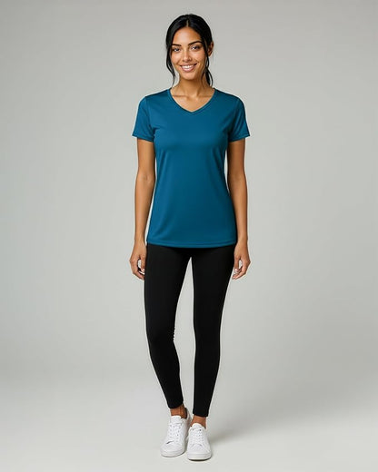 5 Pack Women's Dry Fit V Neck Workout Tops T Shirts Athletic Gym Yoga Tees | Available In Plus Size, Cooling Moisture-Wicking, Short Sleeve, Quick-Dry, Fitness, Stretch, Exercise, Running, Hiking