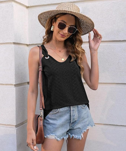 Disamer Womens Tank Tops 2026 Loose Fit Casual Summer Spaghetti Strap Trendy Spring Cute Lace Sleeveless T Shirts