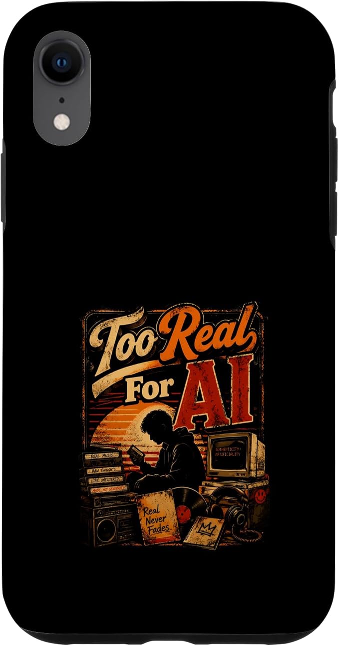 Too Real for AI - Authentic Music Lovers Case for iPhone XR