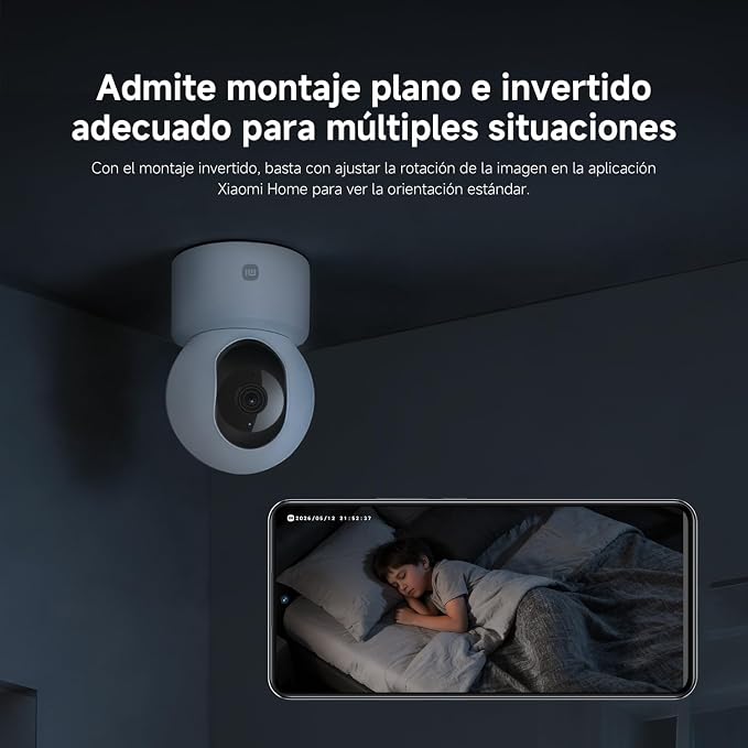 XIAOMI Smart Camera C201, 1080p Indoor Security Camera with Physical Lens Shielding, 360° Panoramic View, AI Human & Pet Detection, Full-Color Night Vision, Wi-Fi 6, Works with Google Assistant, 1pack